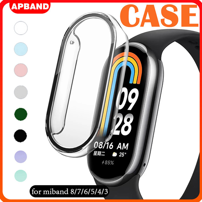 2 in 1 Case สำหรับ Xiaomi Mi band 8/7/6/5/4กระจกนิรภัย PC Case สำหรับ Mi band 3 Anti-Scratch COVER