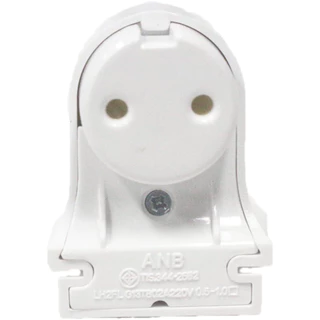 (แพ๊ค 2 ชิ้น) ANB ขั้วรับ หลอด T8 ทรงหน้าจั่ว มี มอก. (รุ่น F-107) 3A 250V (รหัสเก่า F103)