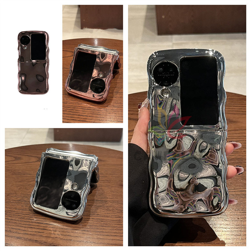 3d Electroplated เรขาคณิต Meteorite ซิลิโคนอ่อนนุ่มเคสโทรศัพท์ Oppo Find N3 Flip N2 Flip Wave กรอบชุบกรณีกันกระแทก TPU Cover