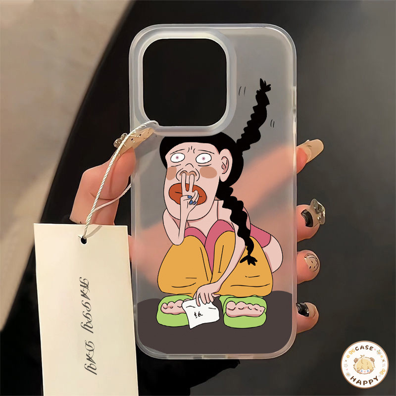 การ์ตูนตลกสาว นุ่มโปร่งใส นกันกระแทกซิลิ ทกซิลิโคนเคสแข เคสIPhone 11 15 13 12 14 Pro Max 8 15 7 Plus X XS XR MAX SE 2020