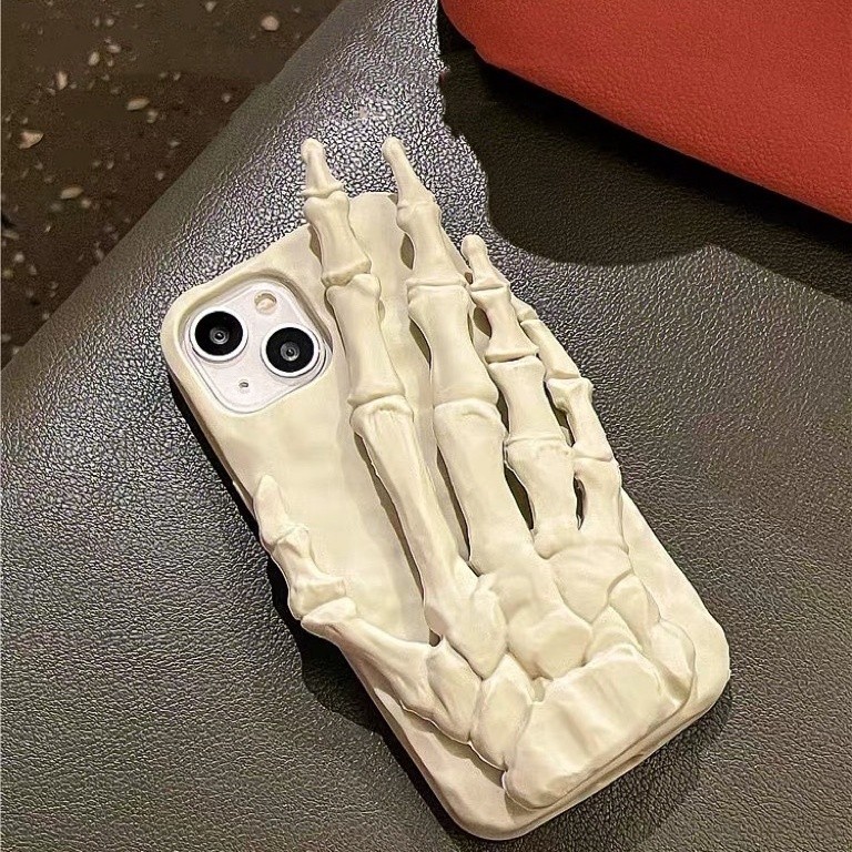 [G-Plus Studio] สามมิติ Skull Hand Creative เหมาะสําหรับ iPhone15promax เคสโทรศัพท์ i14pro 13 กันกระ