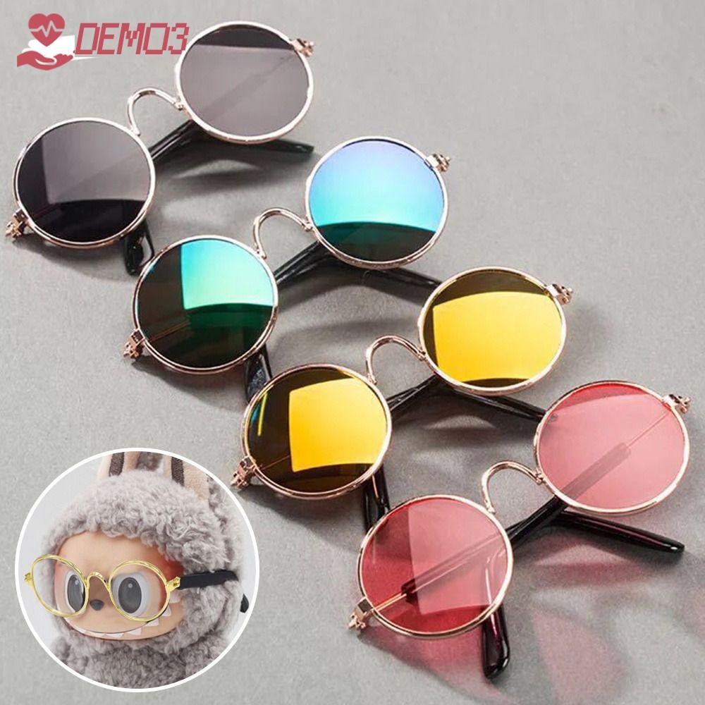 [DEMO3] Labubu Doll Glasses, Round Frame Multicolor Plush Labubu Doll Glasses, งานอดิเรก Metal Labubu Dolls Accessories ของเล่นตุ๊กตา