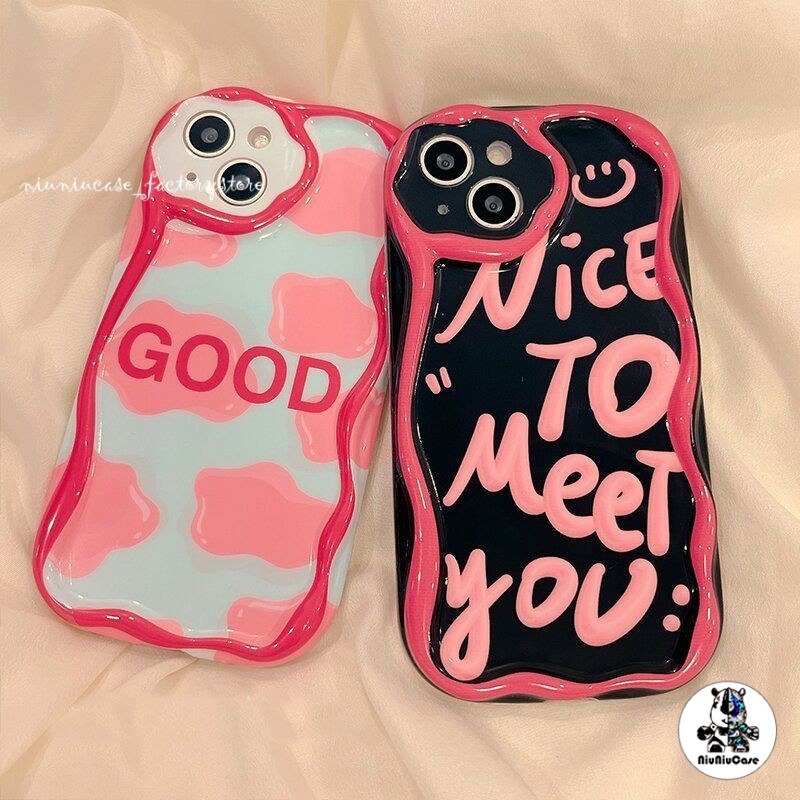 ส่งจากไทย เคสไอโฟนสวยๆ สําหรับ iPhone 7 8 11 12 13 14 15 Pro Max X XR XS Max 7 8 Plus เคส English Letter Pattern Case