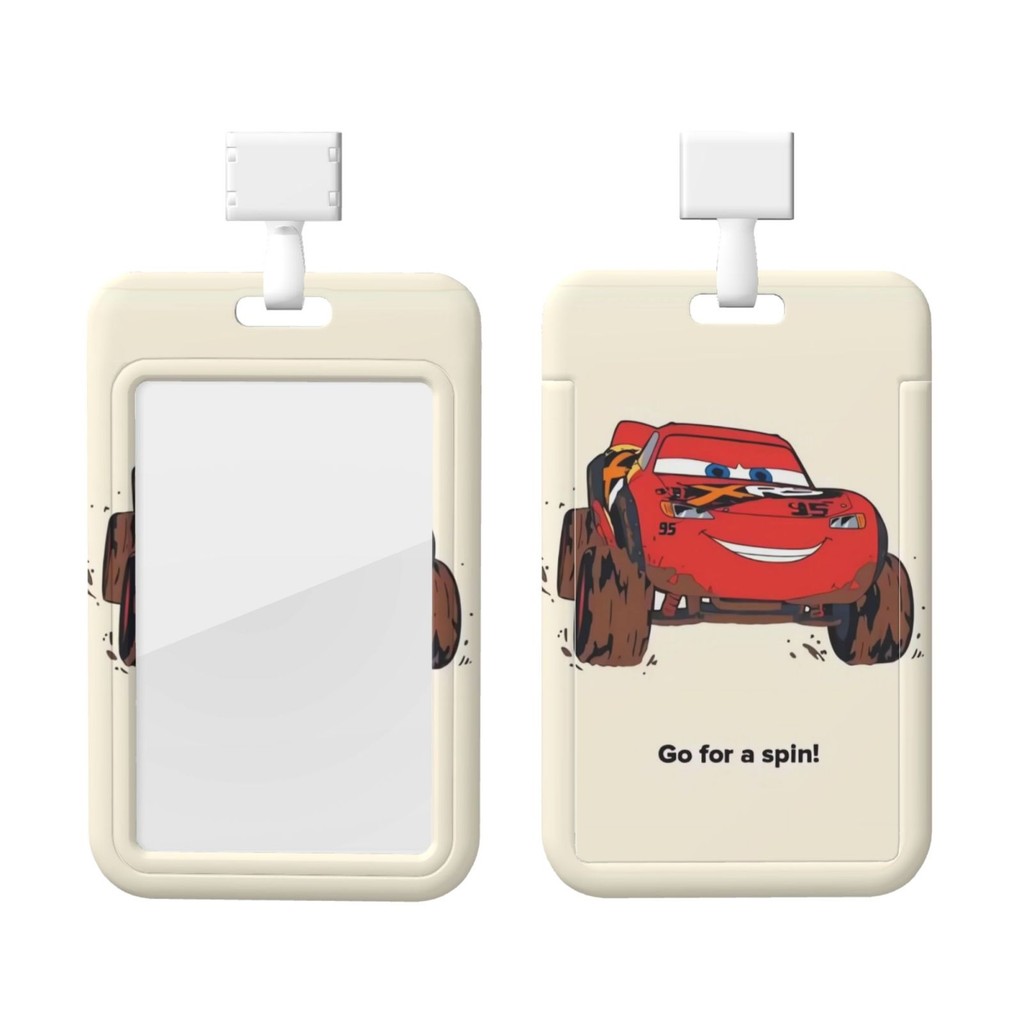 ที่ใส่ป้ายบัตรประจําตัว Lightning McQueen Lanyard personalize Card Case ป้ายชื่อแบบพับเก็บได้,ปรับแต่งได้