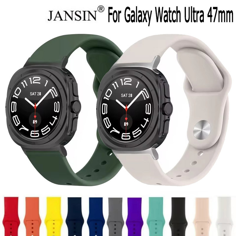 ซิลิโคนกีฬาสําหรับ Samsung Galaxy Watch 7 Ultra 47 มม.สร้อยข้อมือนุ่มสายรัดข้อมือสําหรับ Galaxy Watch Ultra Watchband