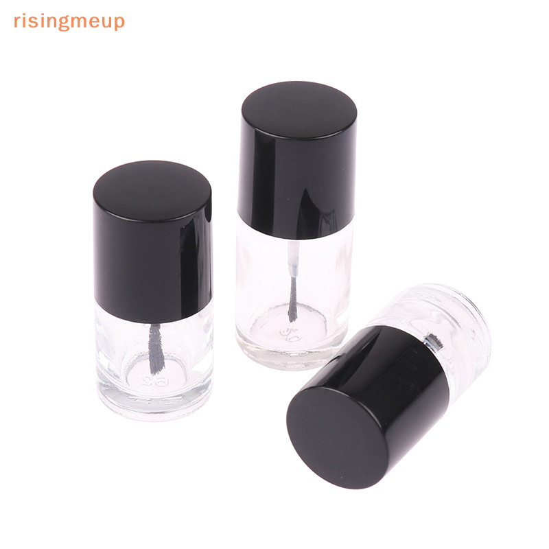 [risingmeup] 5/10/15 ML ขวดยาทาเล็บเปล่าภาชนะเครื่องสําอางขวดแก้วเล็บพร้อมแปรงแก้วใสพร้อมฝาปิดแปรง
