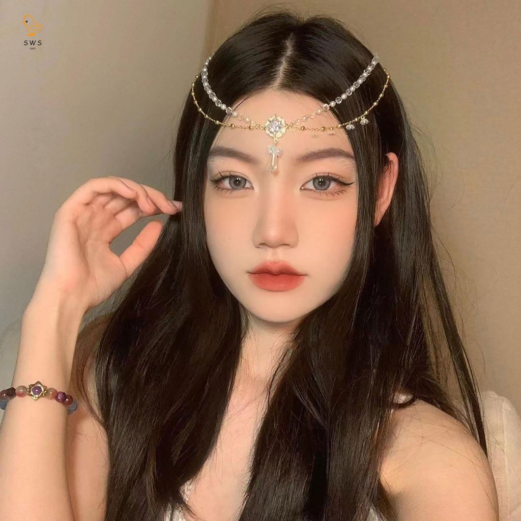 Chain Headpiece เครื่องประดับผมความงามประกายหน้าผากอุปกรณ์เสริม Headwear