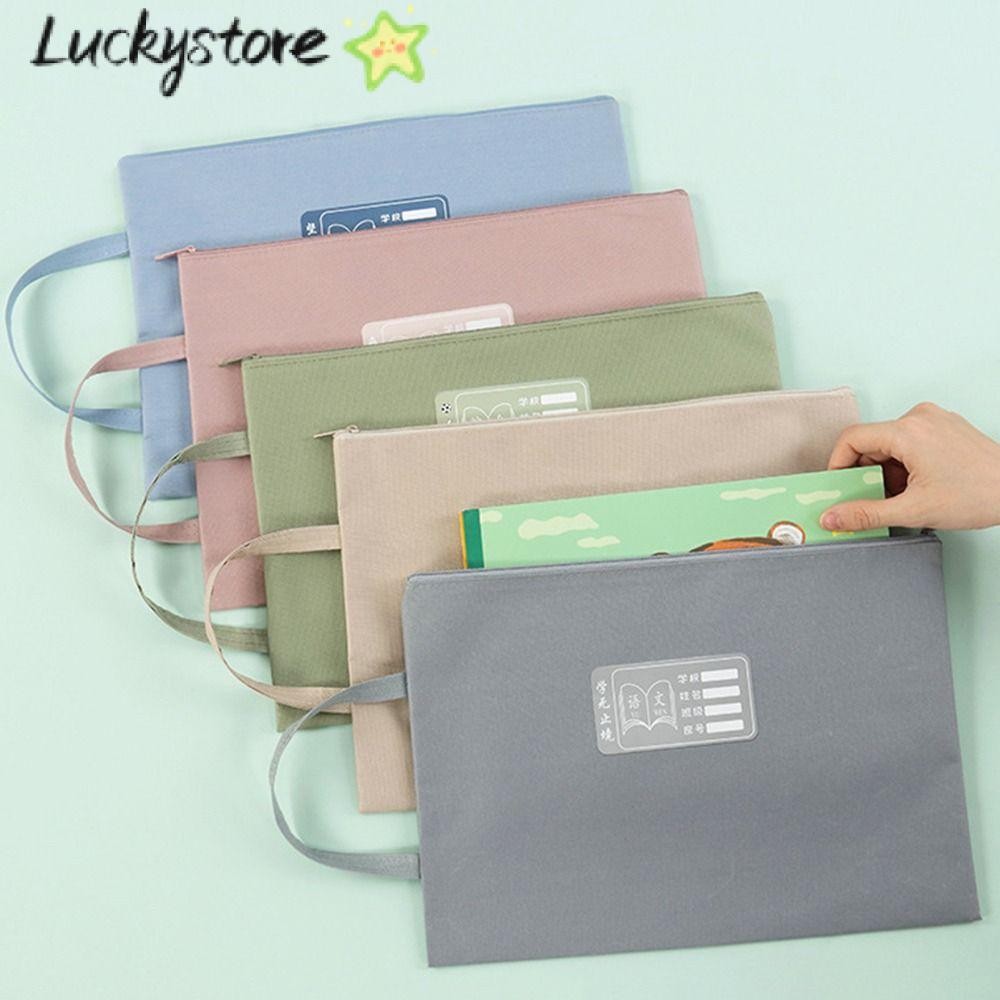 Lucky File Tote,กระเป๋าซิปตาข่ายขนาด A4 สองชั้น, กระเป๋าเก็บเอกสารกันน้ําแบบพับได้