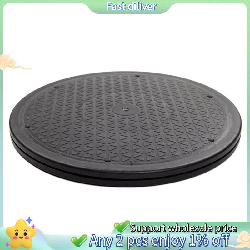 12 นิ้ว Heavy Duty หมุนแบริ่งลูกเหล็กสําหรับ Monitor TV Turntable Lazy Susans สีดําทรงกลม