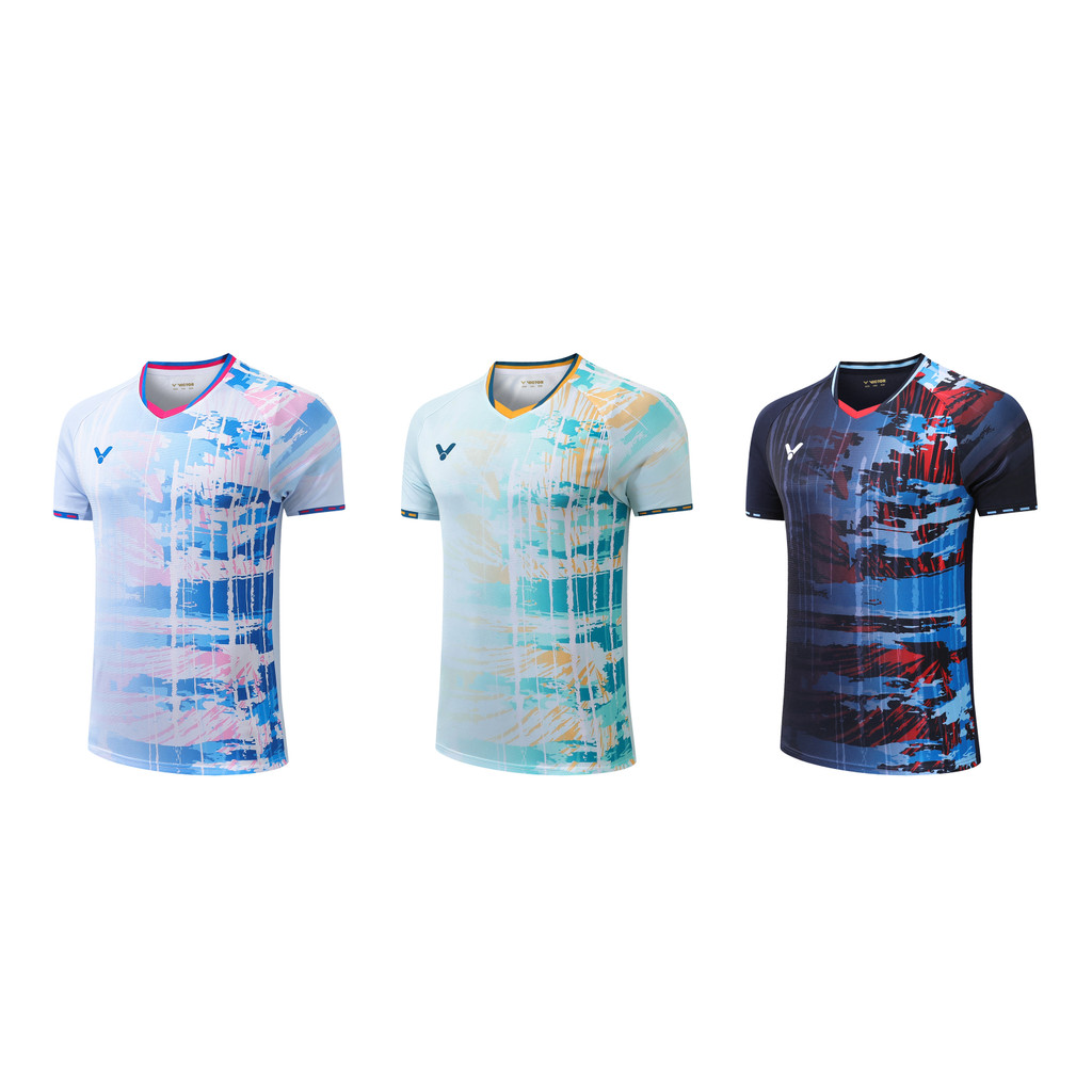 2024 ใหม่ ชัยชนะ แบดมินตัน เสื้อผู้ชายและผู้หญิงแขนสั้นแห้งเร็วชุดกีฬาการแข่งขัน 2112