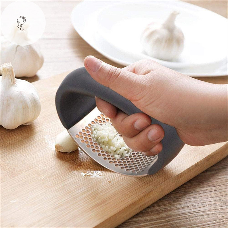 Moe กระเทียมกด Crusher Rocker, กระเทียมกด Rocker สแตนเลสขิง Crusher Squeezer Mincer ครัว Gadget เครื่องมือ TH