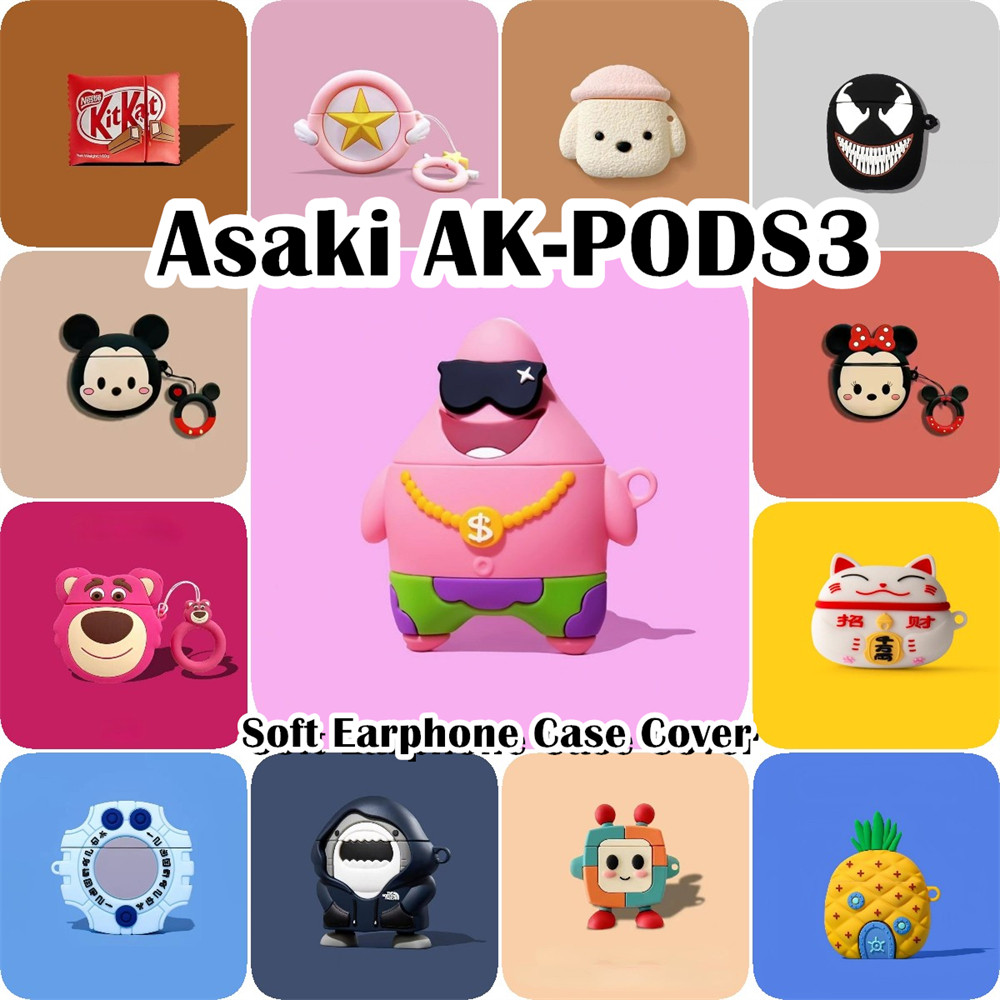 READY STOCK!นําไปใช้กับ Asaki AK-PODS3 เคส Case เคสหูฟัง การ์ตูนน่ารัก ซิลิโคนนุ่ม เคส เคสหูฟัง NO.1