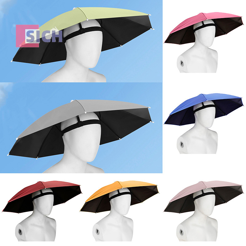 [Sich] หมวกตกปลากลางแจ้งแบบพกพาร่มหมวกร่มตกปลากันน้ํา Universal Headwear หมวกแคมป์ปิ้งหมวกพับได้ใหม่