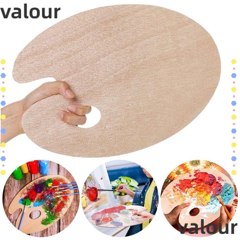 ถาดสี VALOUR, จานสี Gouache รูปไข่, พาเลทเม็ดสีไม้สําหรับวาดภาพคุณภาพสูง
