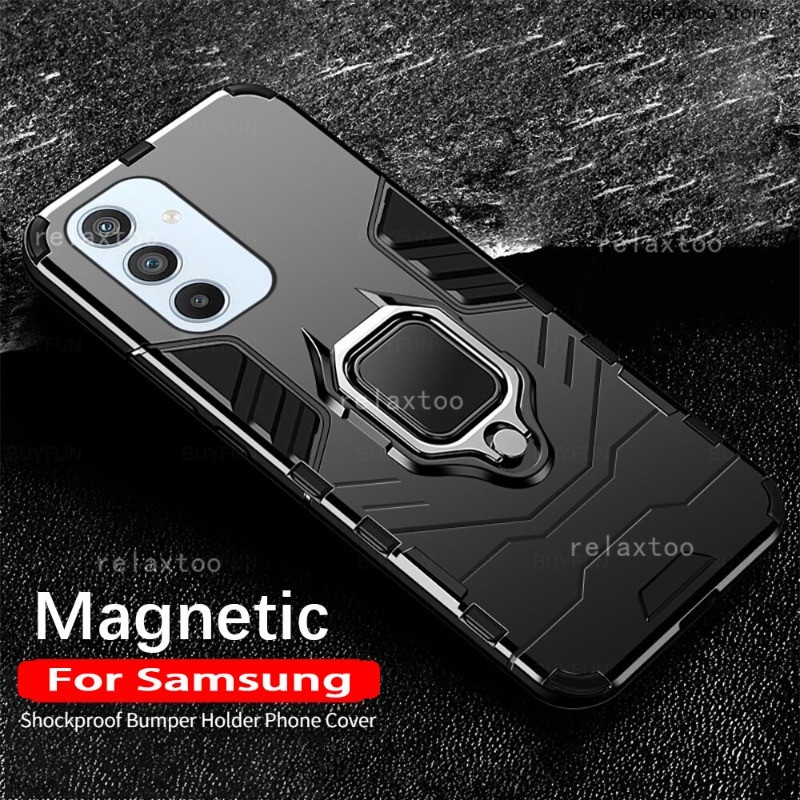 SAMSUNG Samsungs24fe 5G Heavy Duty ArmorปลอกกันกระแทกสําหรับSamsung Galaxy S24 S23 FE S24FE S23FE 5Gผู้ถือแหวนโลหะฮาร์ดเคสโทรศัพท์ปกป้องฝาหลังเชลล์