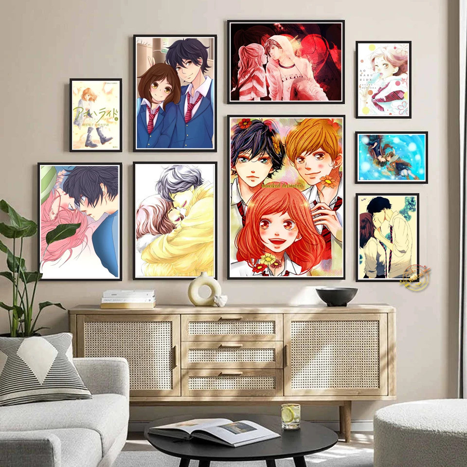 Ao Haru Ride อะนิเมะโปสเตอร์ผ้าใบ Art Wall ภาพสําหรับห้องนั่งเล่นห้องนอนเด็กตกแต่งบ้าน