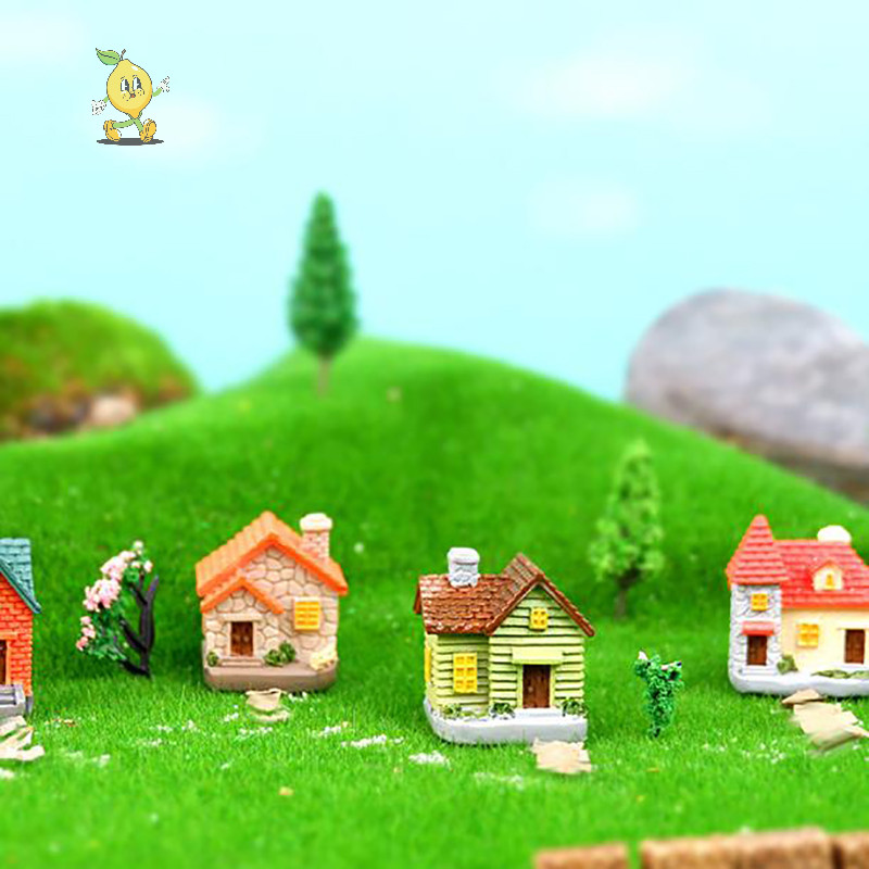 [mozh] ตกแต่งเครื่องประดับเรซิน Miniature Fairy Garden House Villa Miniature Landscape Decor กลางแจ้ง DIY ตุ๊กตาตกแต่งบ้าน [TH]