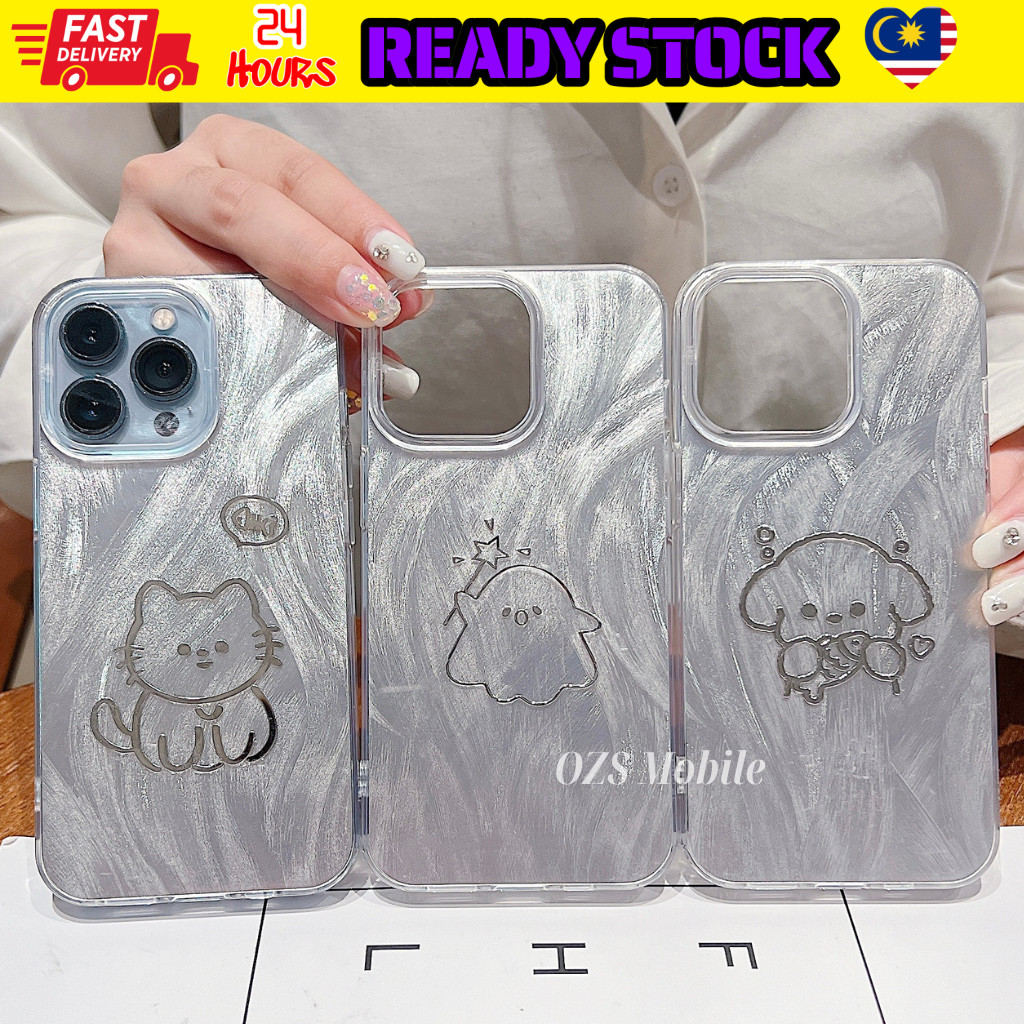 Oppo A5 Pro A15 A15s A16 A17 A17k A18 A31 A53 2020 ลูกแมวลูกสุนัข spooky สติกเกอร์ feather กรณีปลอก 