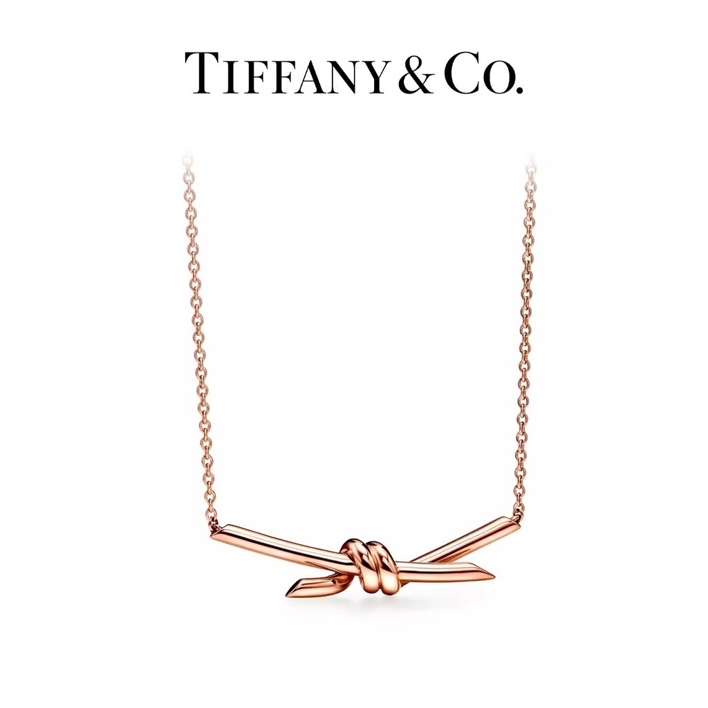 [สต๊อกพร้อมในราคาขาย] Tiffany & Co./Tiffany Tiffany Knot Series สร้อยคอ