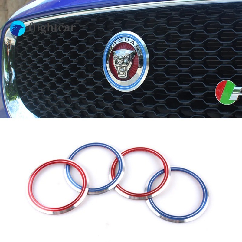 รถด้านหน้าย่างศูนย์สัญลักษณ์โลโก้ตกแต่งแหวนสติกเกอร์สําหรับ Jaguar XE X760 F-PACE X761 XF X260 XJ XJ