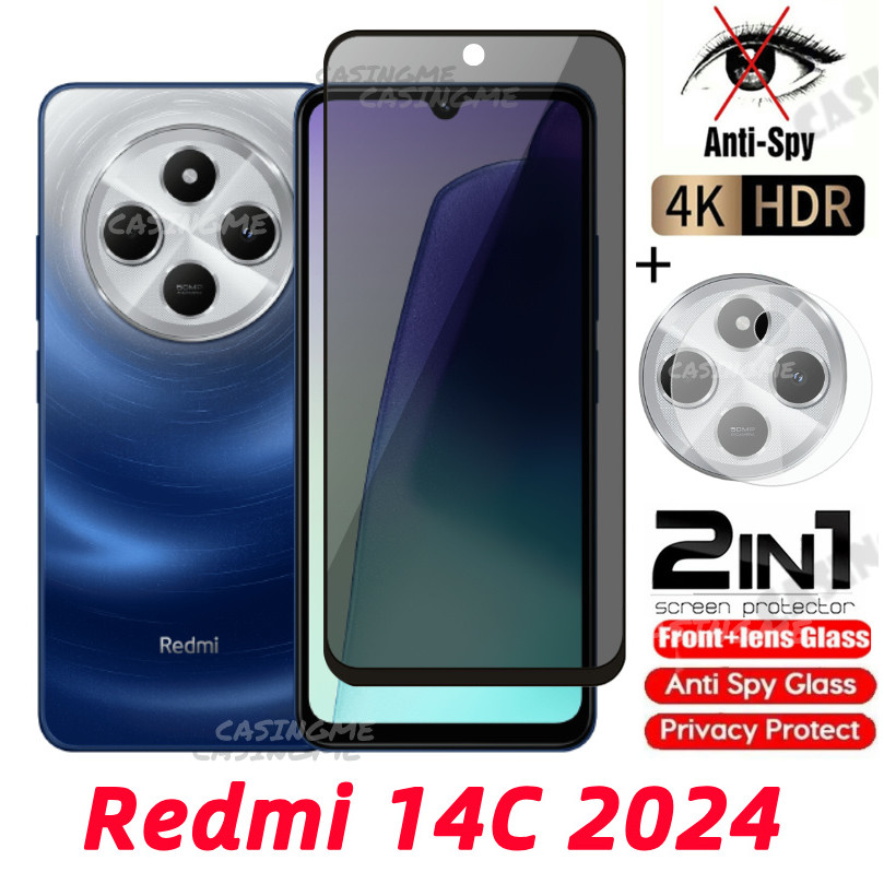 Redmi 14C 2024 กระจกนิรภัยส่วนตัว Anti-Spy คลุมทั้งหมดปกป้องหน้าจอ Anti Peek ฟิล์มความเป็นส่วนตัวสําหรับ Redmi 14C Redmi14C 14 C C14 4G 5G 2024 Anti Peek ฟิล์มความเป็นส่วนตัว