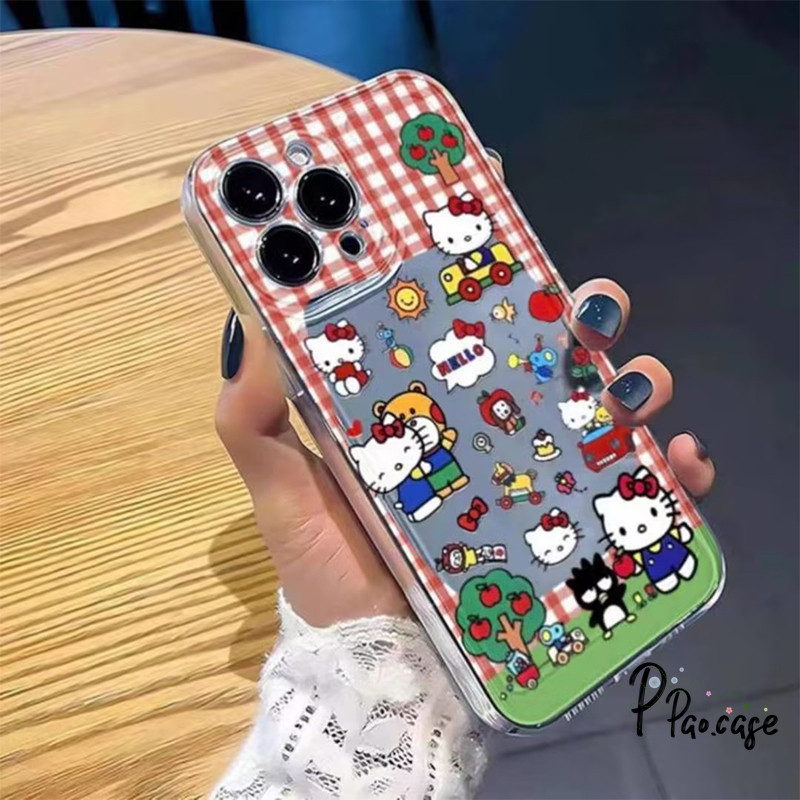การ์ตูนน่ารัก HelloKitty กรณีโทรศัพท์เข้ากันได้ เคสไอโฟน 11 15 13 Pro Max 12 14 Pro Max XR XS X Max 7 15 14 8 Plus SE