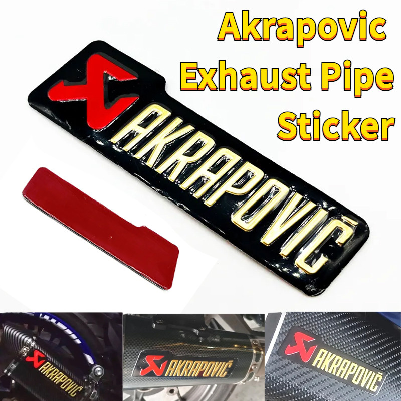 Akrapovic รถจักรยานยนต์ท่อไอเสียสติกเกอร์ทนความร้อน 3D โลหะอลูมิเนียม Decal กันน้ํา Muffler Emblem อุปกรณ์เสริม