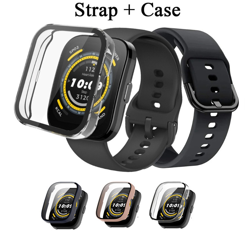 Bip 5 กรณี + สายคล้องสําหรับ amazfit bip 5 Unity Band สมาร์ทนาฬิกาซิลิโคนสร้อยข้อมืออุปกรณ์เสริมเข็มขัดสายรัดข้อมือสําหรับ amazfit bip3/3pro