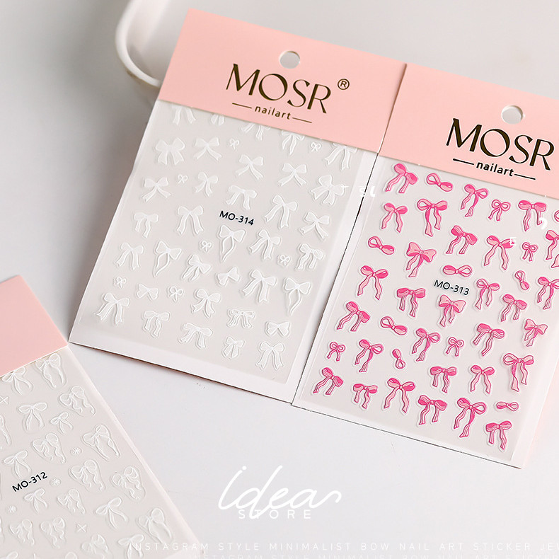 MOSR สติ๊กเกอร์ติดเล็บ ลายโบว์ ( รหัส MO312-314 ) รูปที่ 2
