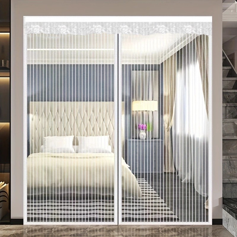 สติกเกอร์เข็มขัดสีดําขนาดใหญ่ มืออาชีพ ฤดูร้อน ตีนตุ๊กแก หน้าจอประตูป้องกันยุง คุณภาพสูงประเทศประตูขนาดใหญ่ยุงและฝุ่นแม่เหล็กม่าน ตีนตุ๊กแก ประตูจอ