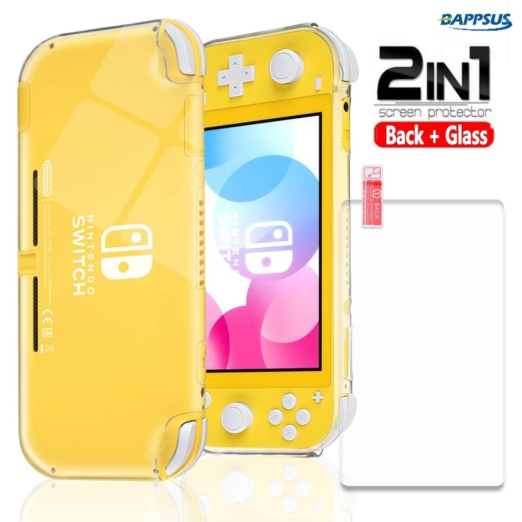 เคส TPU 2 in 1 สําหรับ Nintendo Switch Lite, เคสป้องกันแบบใสสําหรับ Nintendo Switch Lite พร้อมตัวป้องกันหน้าจอกระจกนิรภัย
