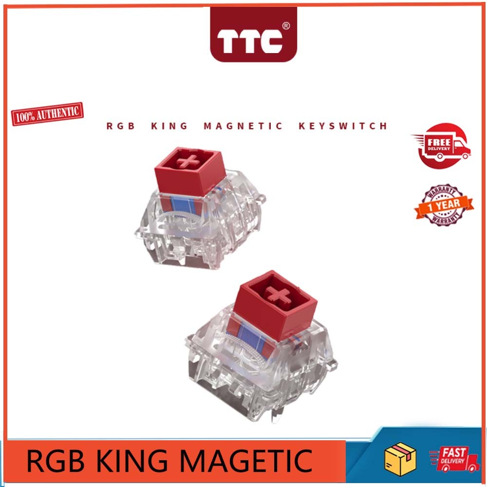 TTC RGB KING MAGETIC KEYSWITCH,Linear Magnetic Switch, Esports, PC, ส่วนบุคคล, Long Spring Elastic, Stable, ทนทาน, Gaming Keyboard, DIY*10pcs