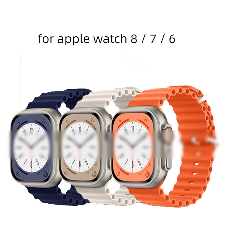 Sport Ocean Strap สําหรับสร้อยข้อมือวงซิลิโคนพิเศษสําหรับ iWatch SE series 8/7/6