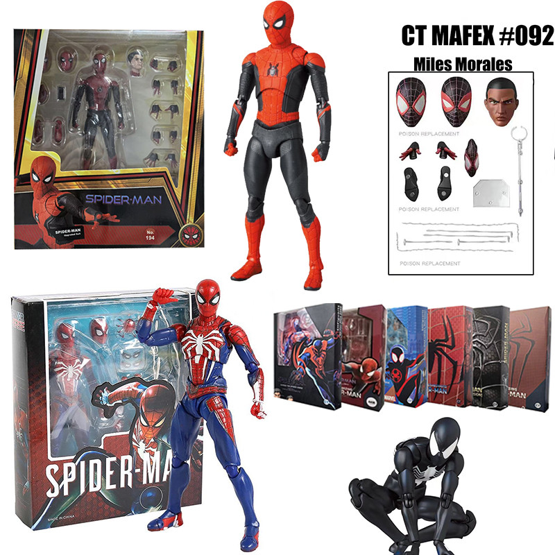 Marvel Legend Ps4 Spiderman Mafex 194 รูป Shf Spider Man Miles Morales ของเล่น Andrew Garfield เครื่องประดับ