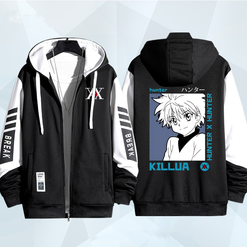 SY1 Hunterxhunter Hisoka Killua Zoldyck เสื้อโค้ทซิป Hoodie แจ็คเก็ตเสื้อสเวตเตอร์ถักเสื้อกันหนาว Unisex แขนยาวคอสเพลย์ - รูปที่ 3