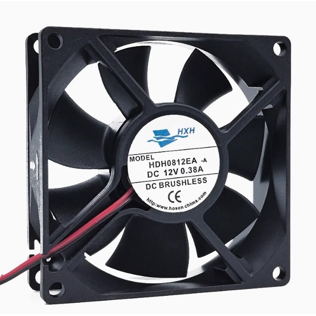 HXH 8 ซม.พัดลมปริมาณอากาศสูง 12V 0.38A HDH0812EA-A 8025 เครื่องเป่าพัดลมระบายความร้อน 2 สาย