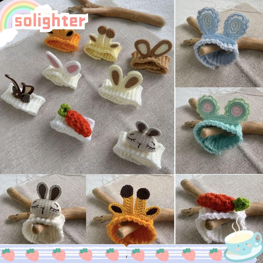 โซไลต์ หมวกตุ๊กตาสัตว์,หมวกถักหมวกมินิน่ารัก,สีลูกกวาดแฟชั่นตุ๊กตาตุ๊กตาอุปกรณ์เสริมสําหรับ10 ~ 15เซนติเมตรตุ๊กตาผ้าฝ้