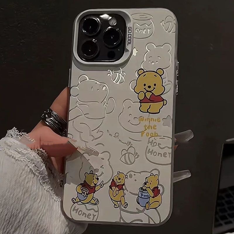 ❤️จัดส่งทันที❤️เคสไอโฟน11 12 13 14 15 16 17 Pro Max น่ารัก sketch Winnie the Pooh Case For iPhone 16PM,15PM,XS,7+ 8P