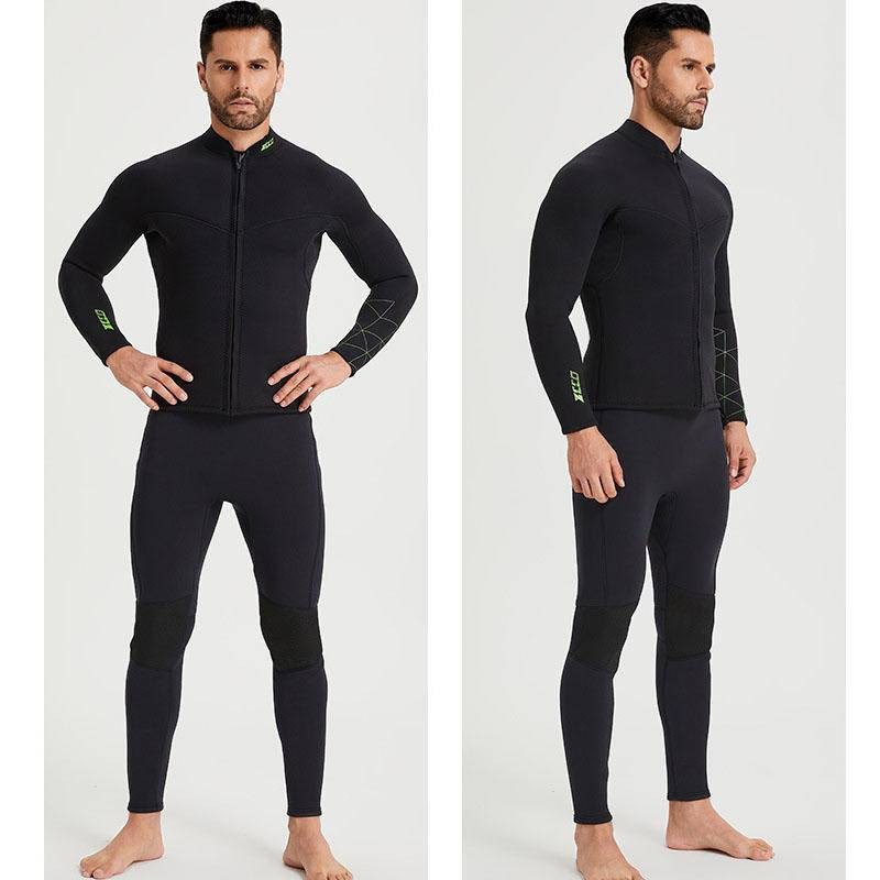 พร้อมสต็อก ZCCO 3MM มิลลิเมตรดําน้ําด้านบนกางเกงดําน้ําผู้ชาย นีโอพรีน สองชิ้นอบอุ่นด้านหน้าซิปเอว เชือกรูด ออกแบบกลางแจ้งท่อง - รูปที่ 3