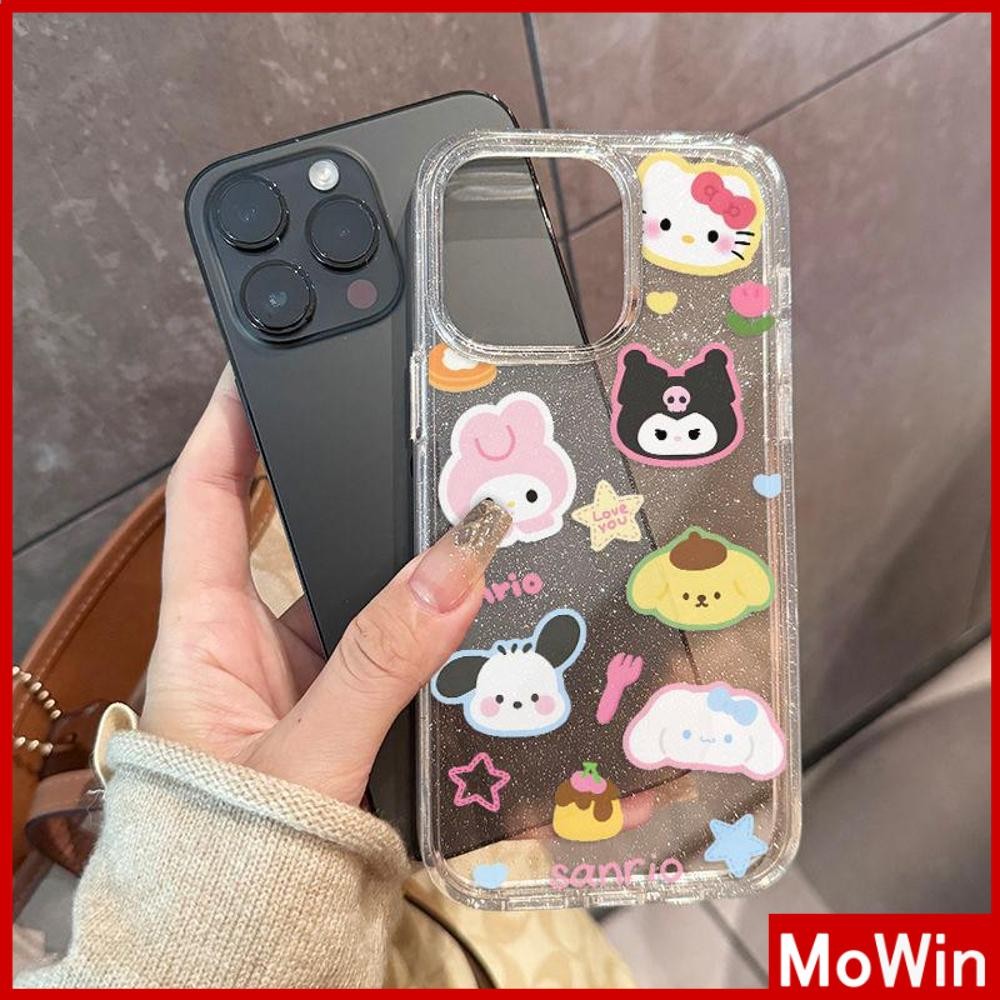 Movin - เคส iPhone 16 Pro Max iPhone 11 เคสใสแบบแวววาว TPU นุ่มสีสันสดใส รูปการ์ตูนน่ารักๆ Compatible iPhone15 Pro max 14 13 12 Pro max XS XR 7 Plus 8 Plus