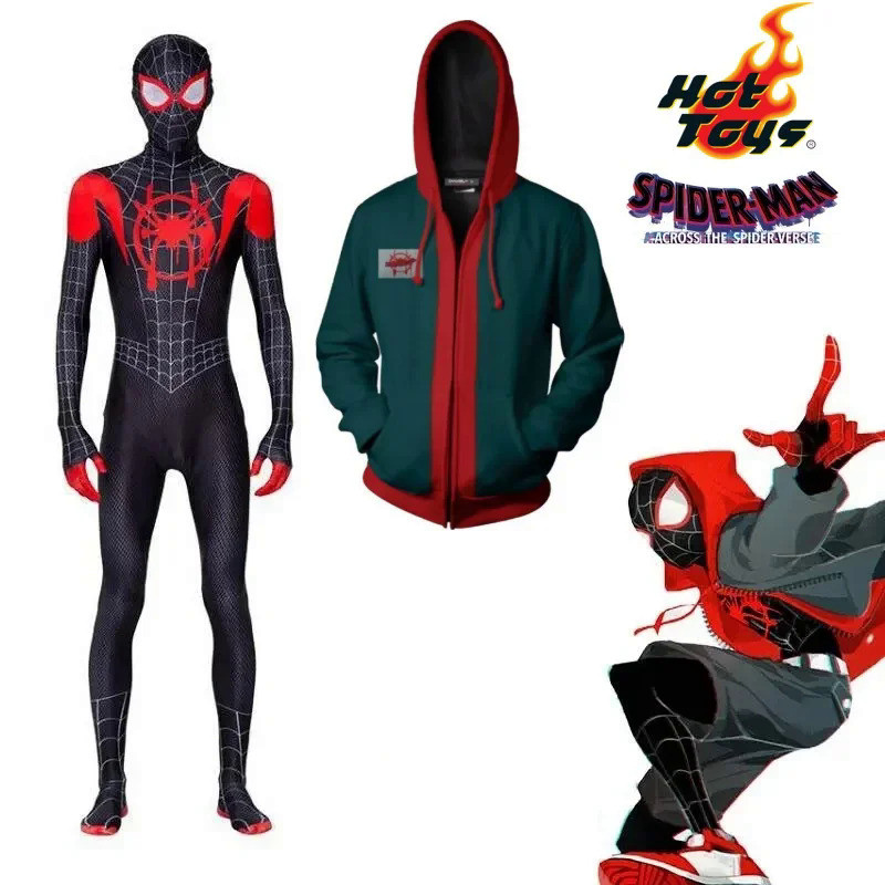 Superhero Spiderman Miles Morales Cosplay Costume Jumpsuits Spider Man Halloween Adult Kids Bodysuit