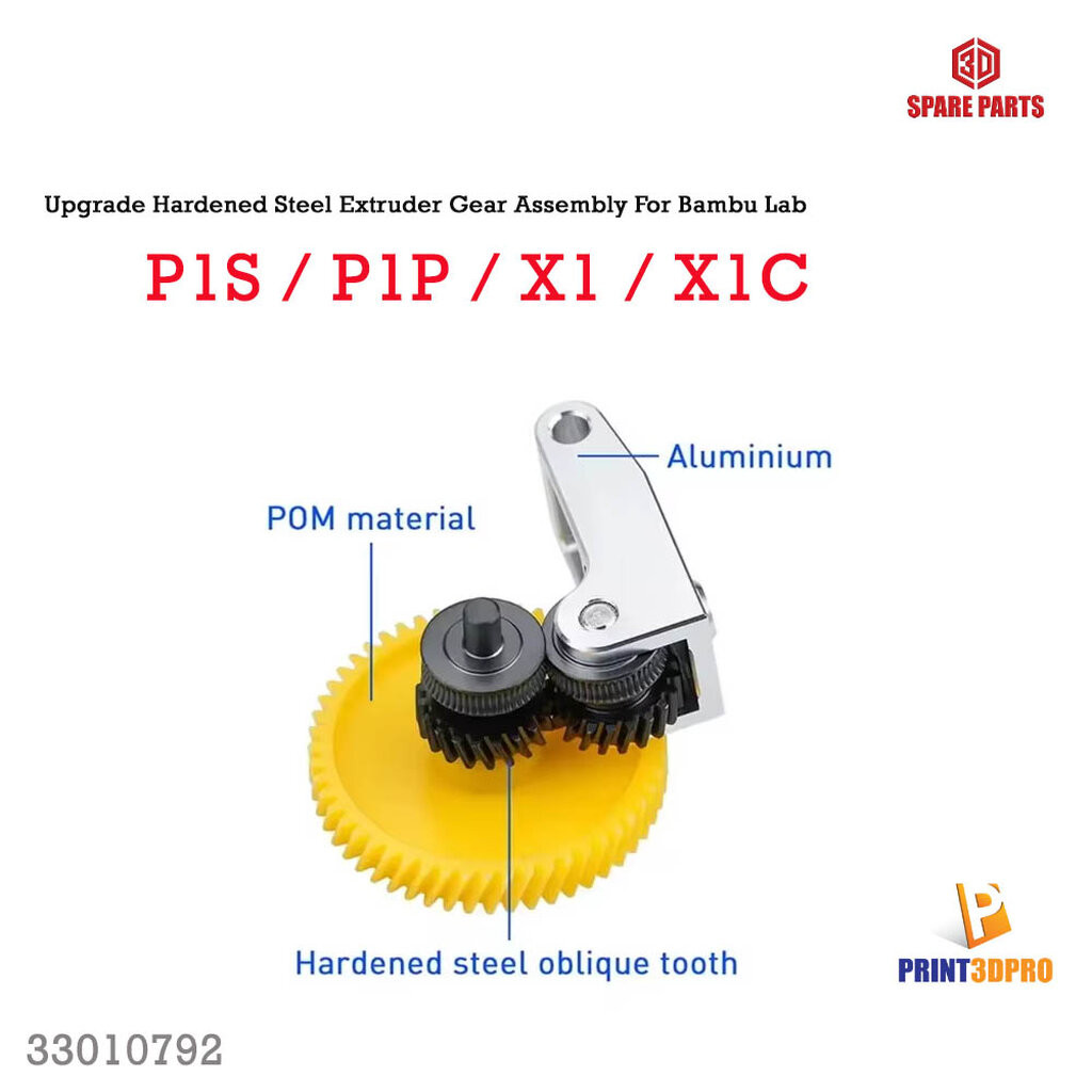 3D Printer Part Upgrade Hardened Steel Extruder Gear Assembly For Bambu Lab