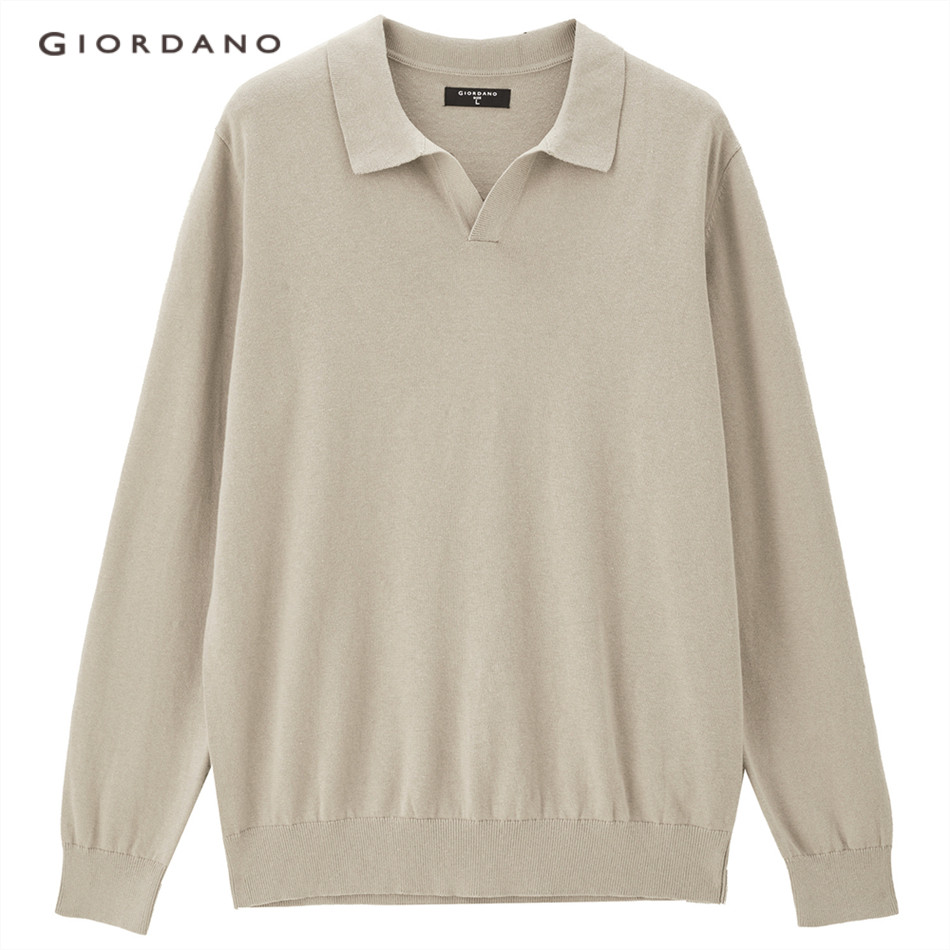 GIORDANO MEN 100% Cotton v-neck collar sweater 13054667