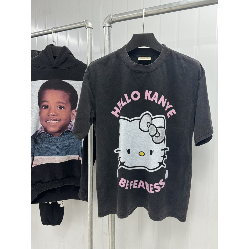 *** Hot ** Saint Michael การ์ตูน Portrait < BIA FACE Portrait Digital Direct ฉีดพิมพ์ Retro Washed Distressed เสื้อยืดแขนสั้น