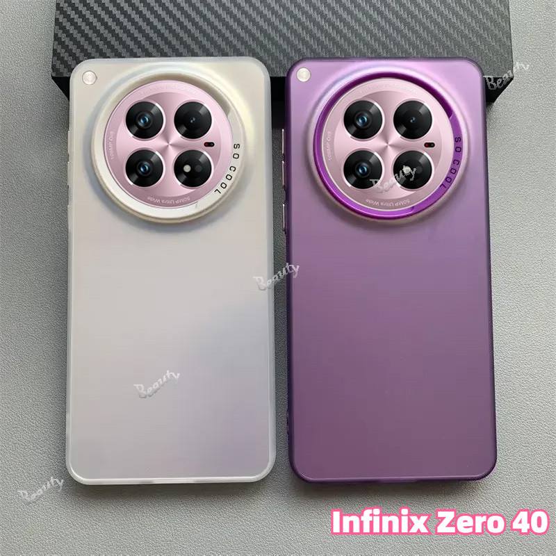 สําหรับ Infinix Zero 40 5G เคสโทรศัพท์สําหรับ Infinix Zero 40 4G 40 Zero Z40 Zero40 สีสันหรูหราเมทัลลิค Aurora Skin Matte กรณีกันกระแทกเต็มป้องกัน Hard ฝาหลัง