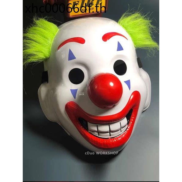 Joker joker หน้ากากพลาสติกแบบเต็มหน้าสยองขวัญฮาโลวีน DC ฟิล์มอุปกรณ์ประกอบฉากโทรทัศน์ Masquerade Party PVC สินค้า