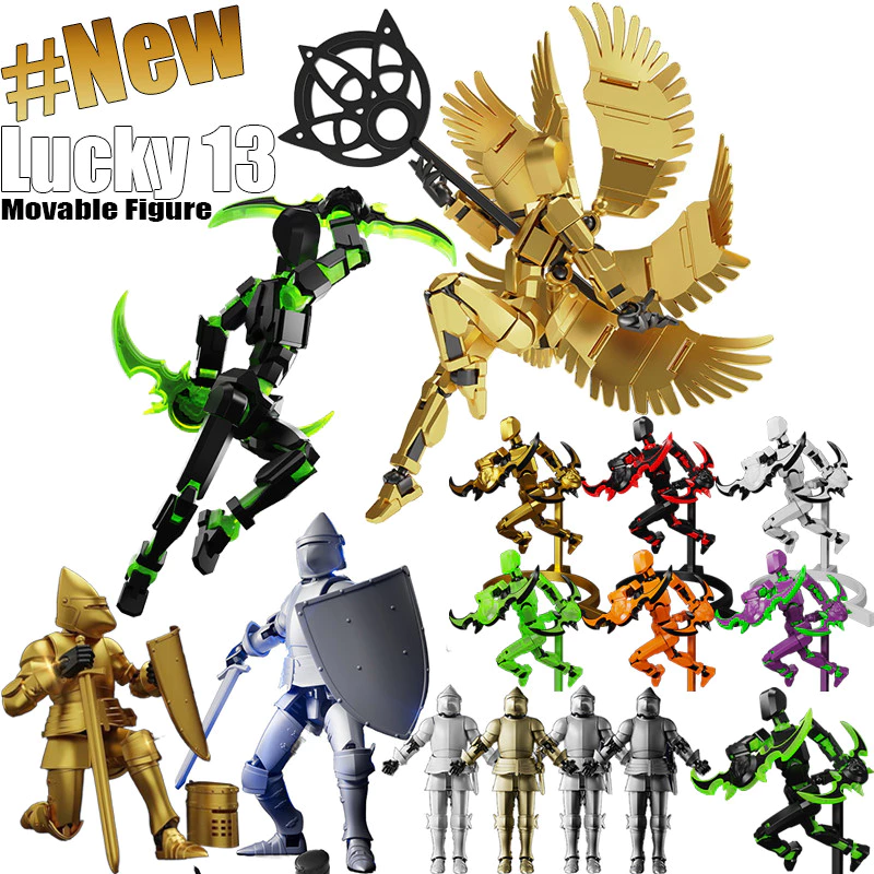 ใหม่ Lucky 13 3D การพิมพ์รุ่น Movable รูป Royal armor Warriors Dummy 13 Action Figure หุ่นยนต์ 13 ของเล่นประกอบรุ่นเด็กของขวัญ