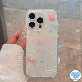 โบว์หวานดอกไม้ดาวโปร่งใสเข้ากันได้ เคสไอโฟน 17 air 16 11 15 Pro Max 14 12 13 Pro Max XS XR X Max 7 15 14 8 Plus SE 2020