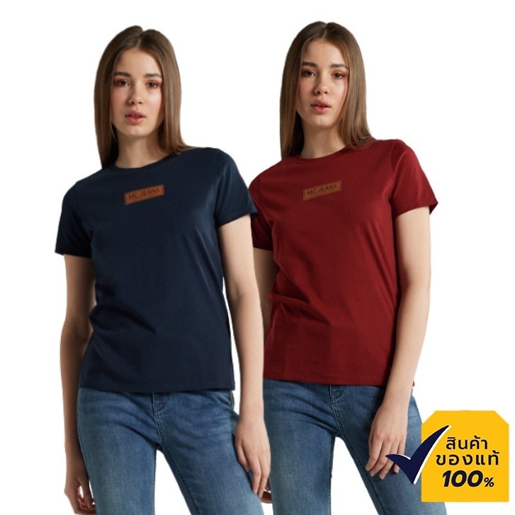 💦ปกติ💦 Mc Jeans เสื้อยืดแขนสั้น ผู้หญิง คอกลม 2 สี❤️ MTSZ703เสื้อยืดอินเทรนด์