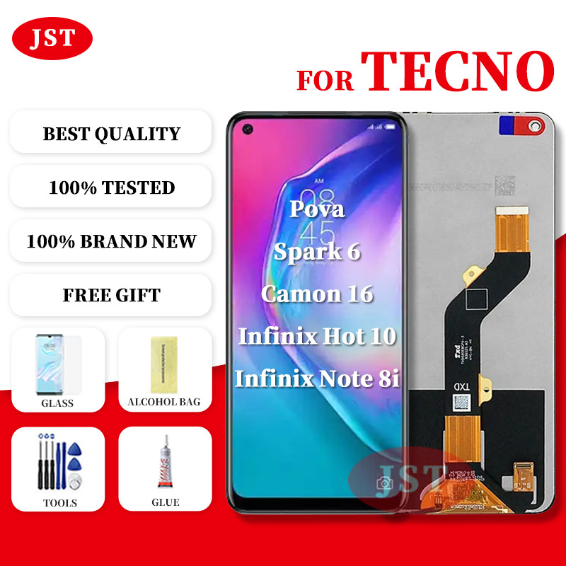 สําหรับ Tecno Camon 16/Spark 6/Pova/Hot 10/Infinix หมายเหตุ 8i/KE7/CE7/CE7j/CE9h จอแสดงผล LCD หน้าจอ